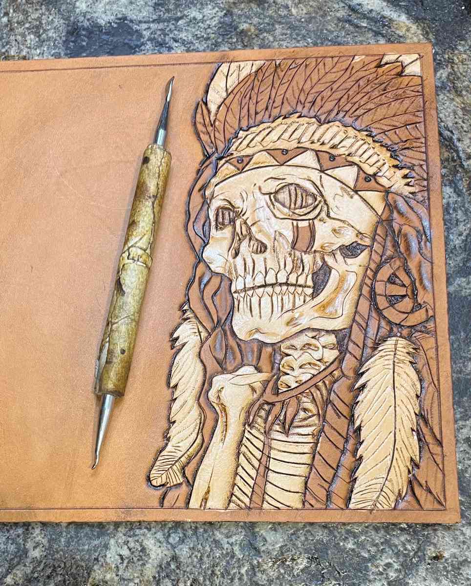 new tooled leather koi fish and dragon bifold wallet - Pineville, Louisiana - FleaMarketBay