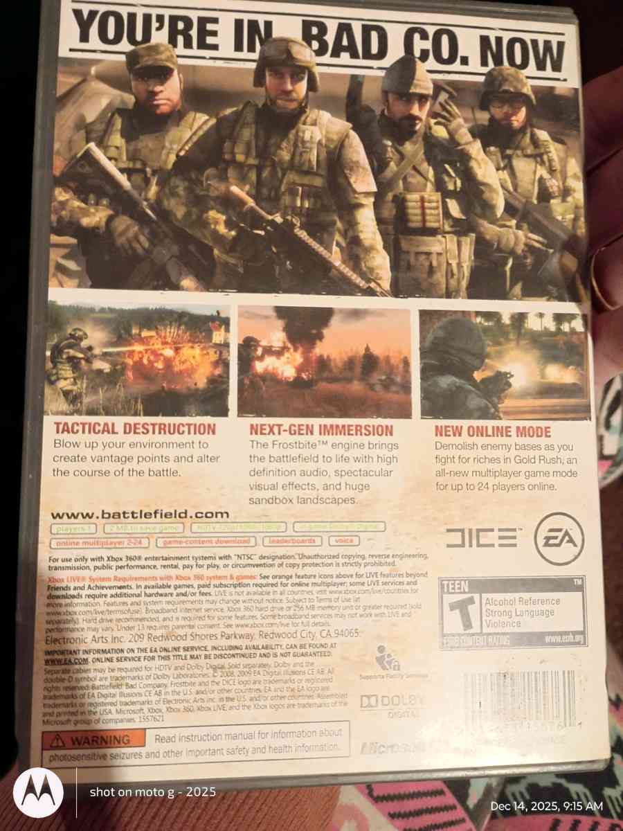 Xbox 360 Game Bad Company Battlefield - Saint Landry, Louisiana - FleaMarketBay
