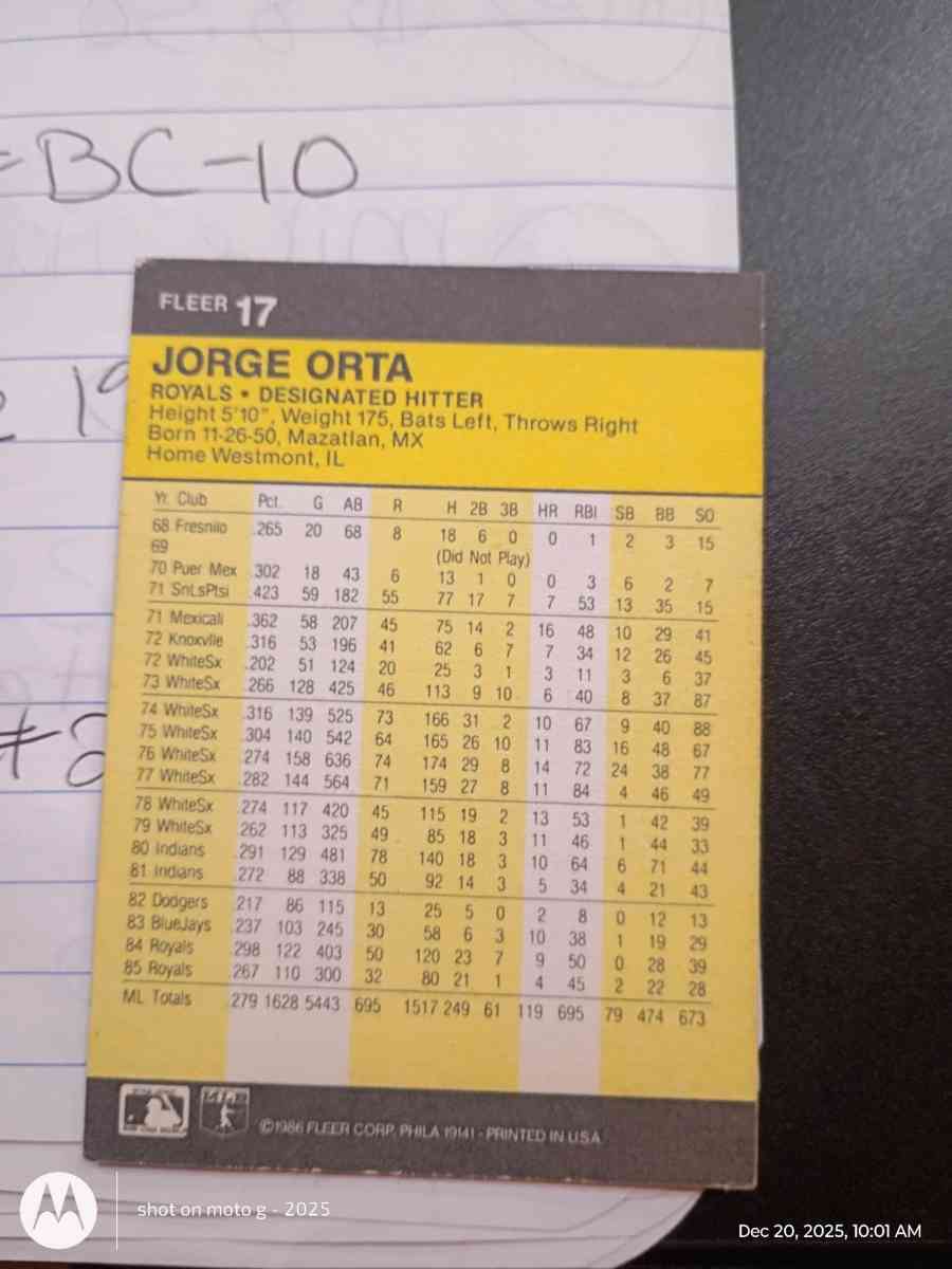 Jorge Orta card 17 - Acme, Louisiana - FleaMarketBay