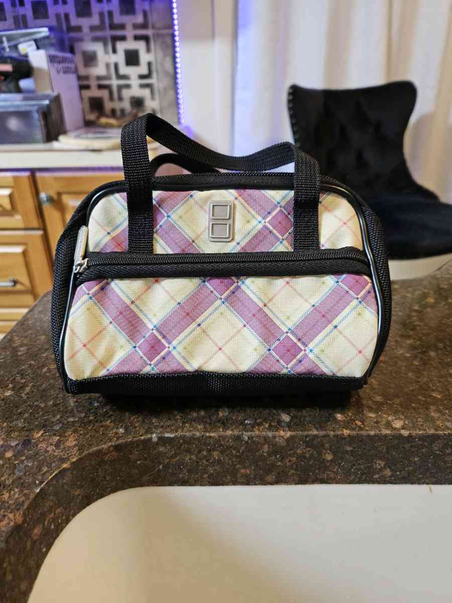 Nintendo DS Carrying Case Pink Black Plaid Checkered Mini Pu