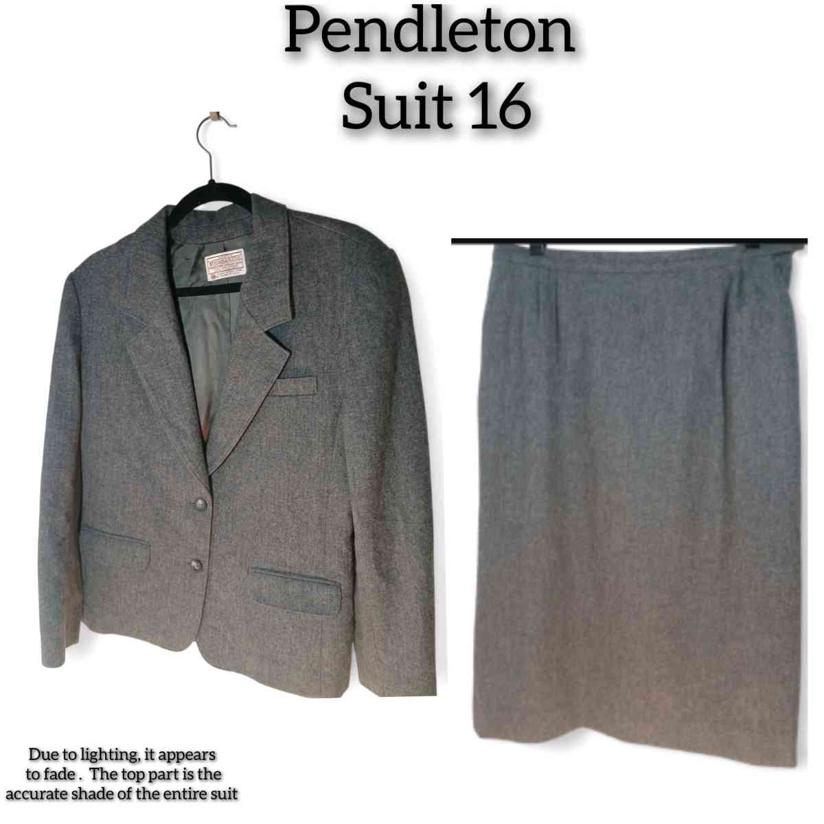 vintage size 16 Pendleton grey skirt suit 100 virgin wool - Lancaster, Ohio