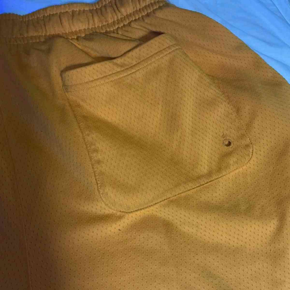 Nike Mens L yellow orange basketball mesh shorts - Atlanta, Georgia - FleaMarketBay