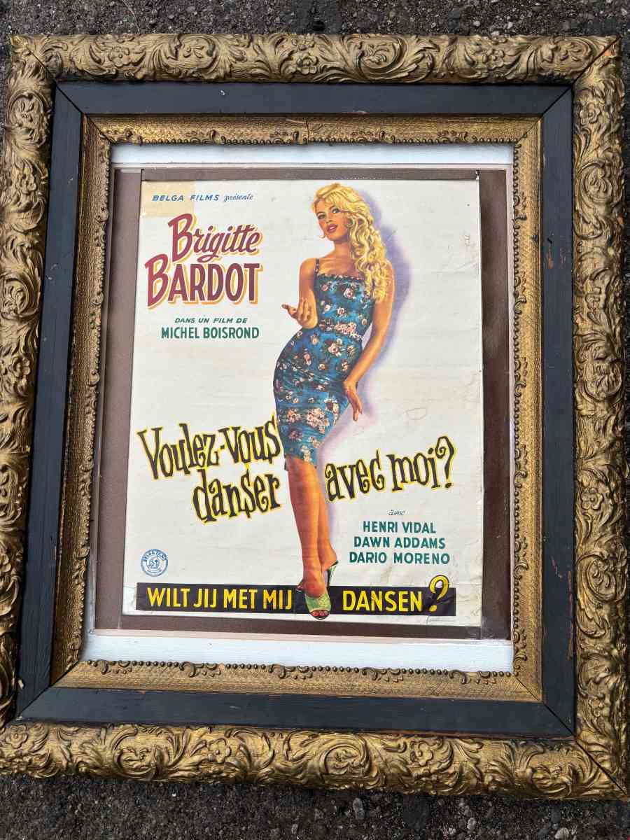 Brigitte Bardot Original 1950s Movie poster Framed - Phoenix, Arizona - FleaMarketBay