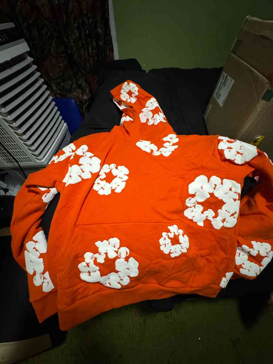 Orange Denim Tear Hoodie