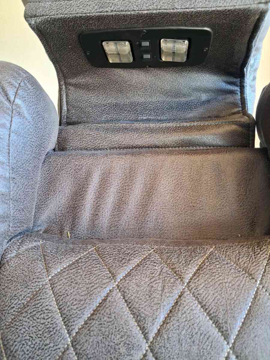 Brown suede couch the middle saint has a not lot in the midd - Palmer, Texas - FleaMarketBay