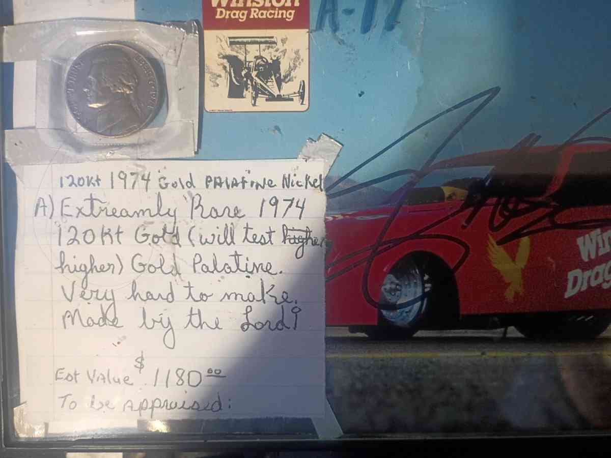 120kt 1974 Rare Gold Palatine Nickel 1 of kind - Dayton, Ohio