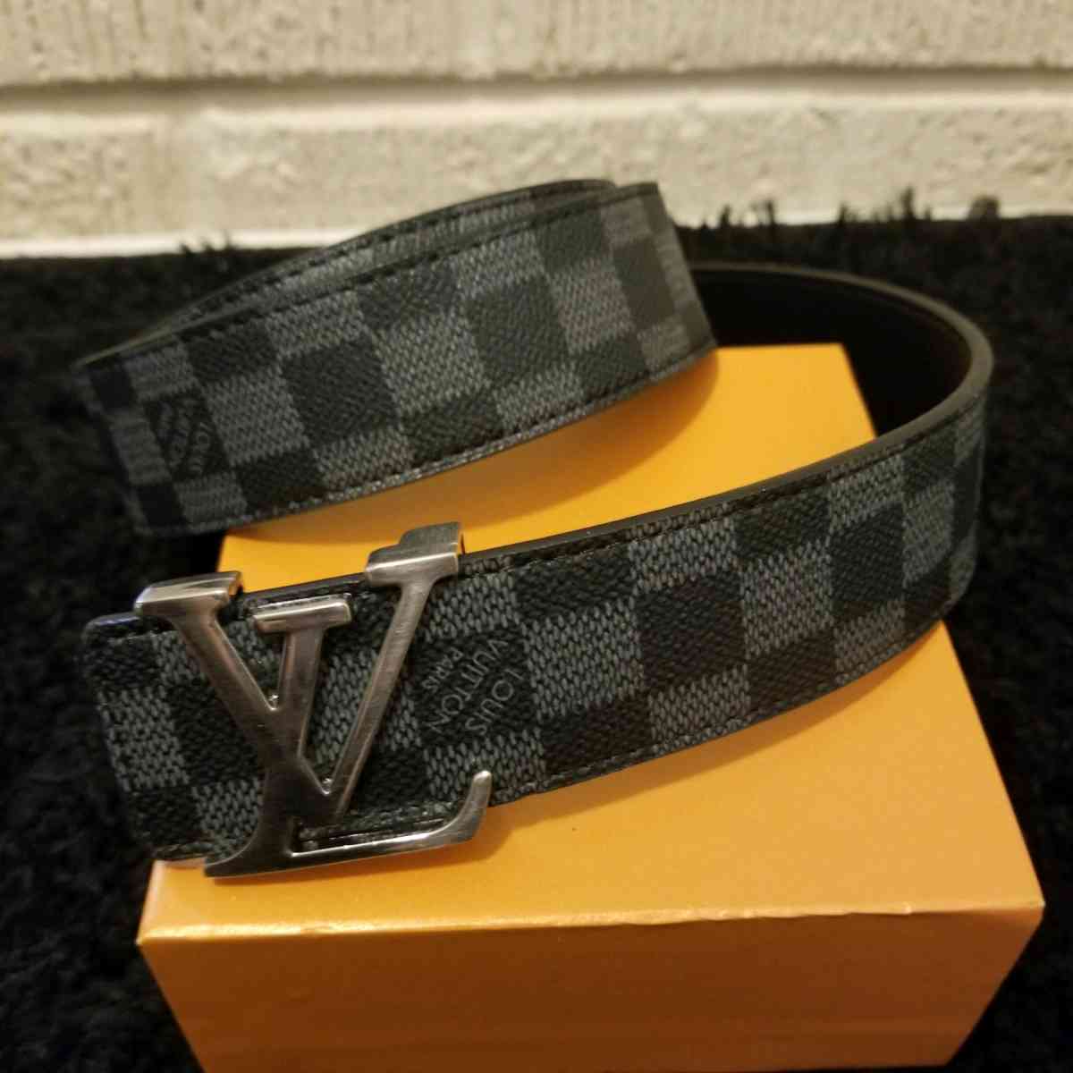 LV Designer Belt Black Checker - Kenwood, California - FleaMarketBay