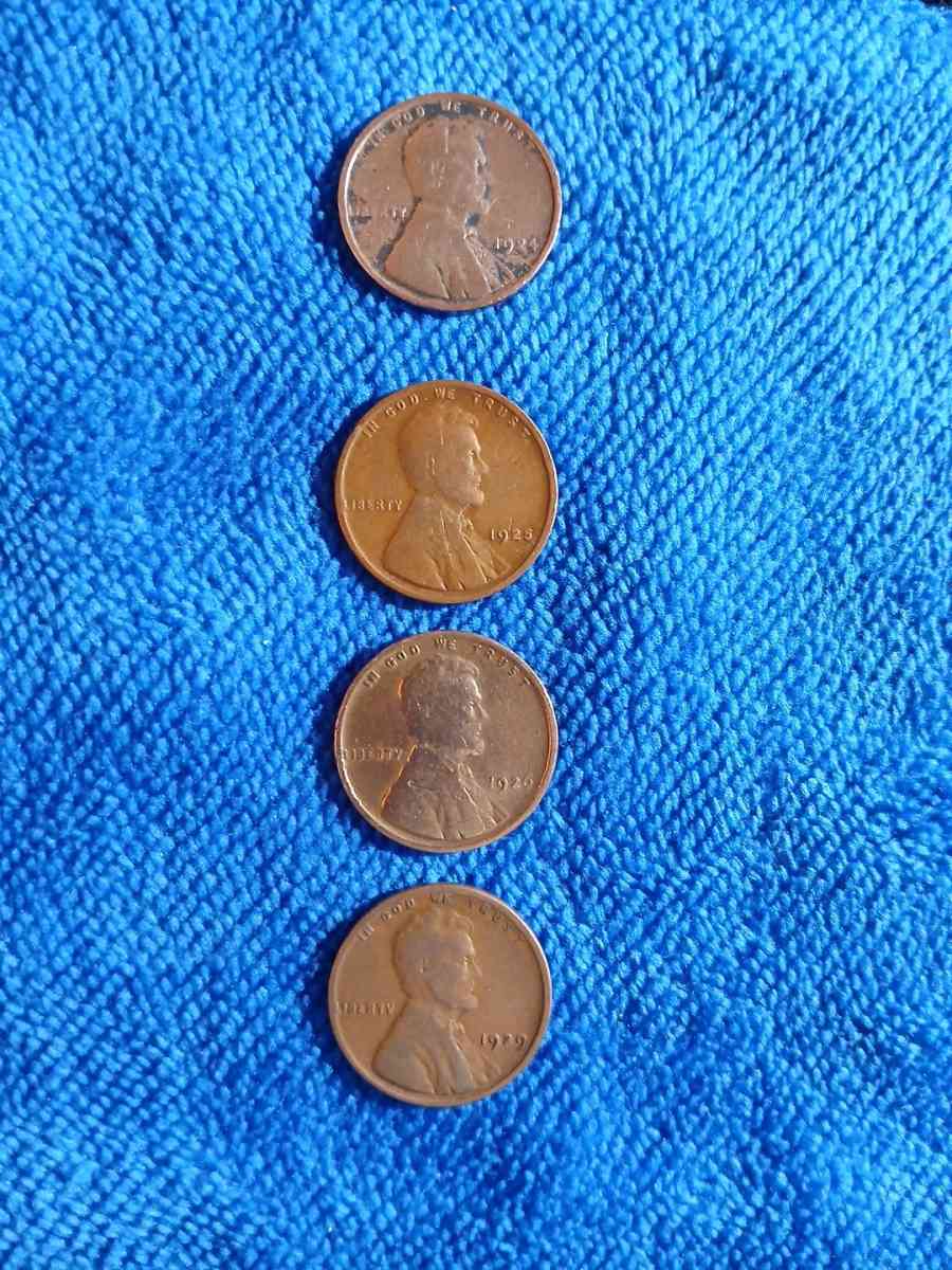 Lincoln wheat pennies 1924 1925 1926 1929 - Bakersfield, California