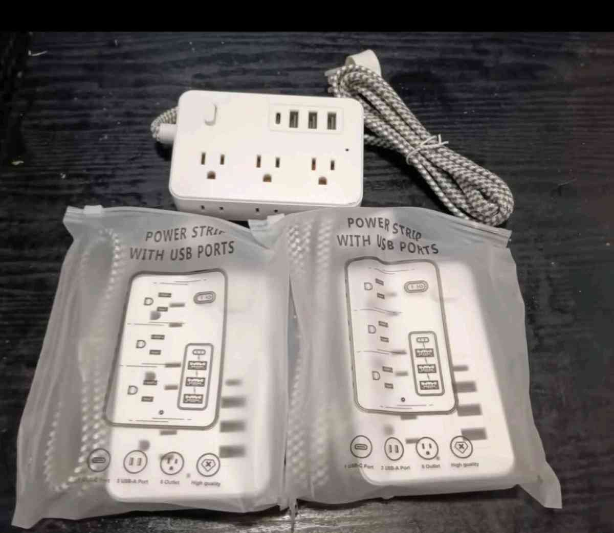 8FT POWER STRIP WITH USB PORTS