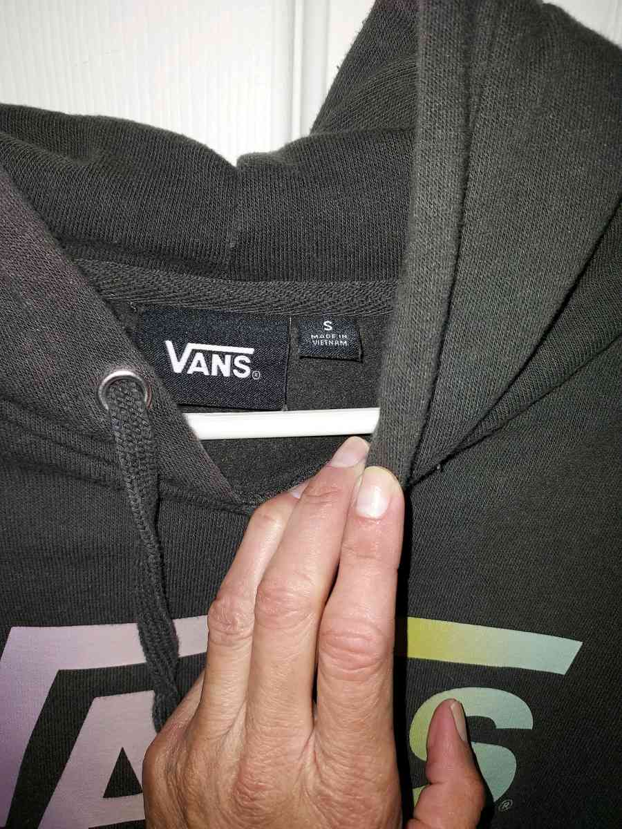 Vans Charcoal Hoodie with Multicolor Logo - Oceanside, California - FleaMarketBay