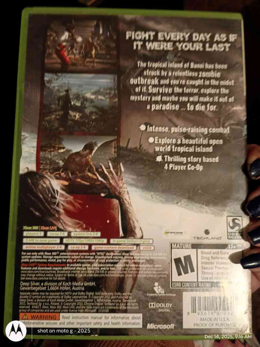 Xbox 360 Game Dead Island - Saint Landry, Louisiana - FleaMarketBay