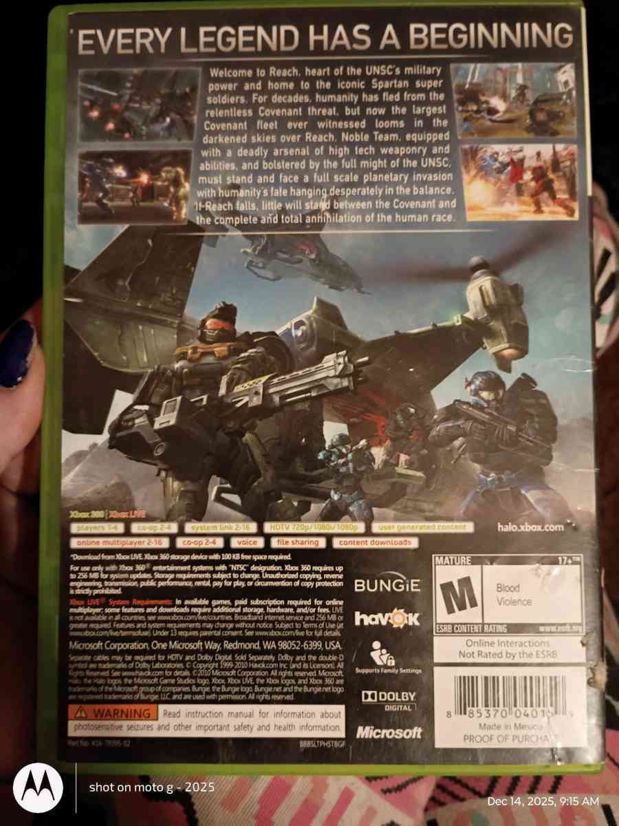 Xbox 360 Game Halo Reach - Saint Landry, Louisiana - FleaMarketBay