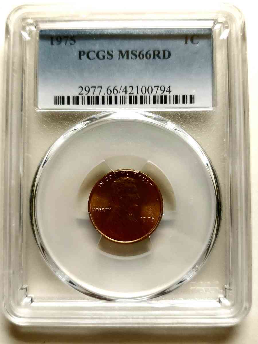 1975 PCGS MS66 RD LINCOLN PENNY - Brooklyn, New York - FleaMarketBay