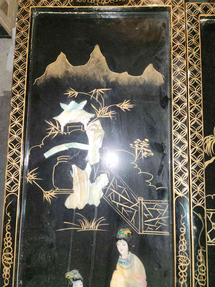 antique mother of pearl japanese art dividers 48 in wide 36H - Catasauqua, Pennsylvania - FleaMarketBay