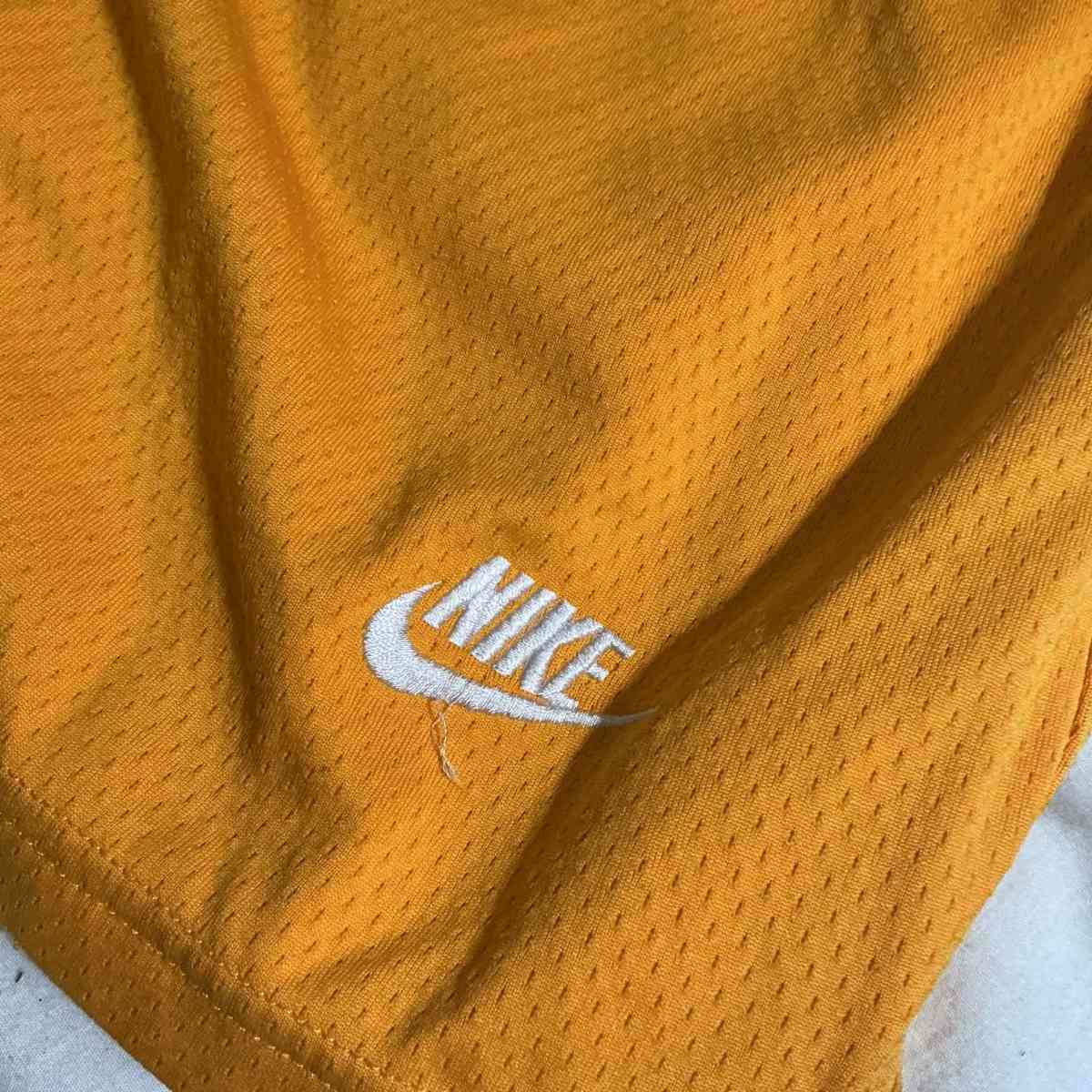 Nike Mens L yellow orange basketball mesh shorts - Atlanta, Georgia - FleaMarketBay