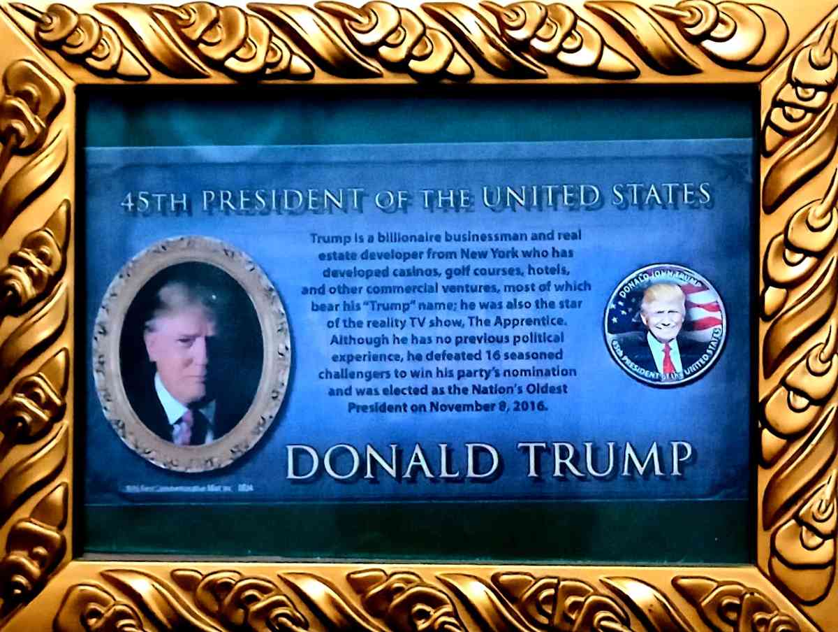 Framed President Donald Trump Legal Tender 50cent piece - Grand Rapids, Ohio - FleaMarketBay