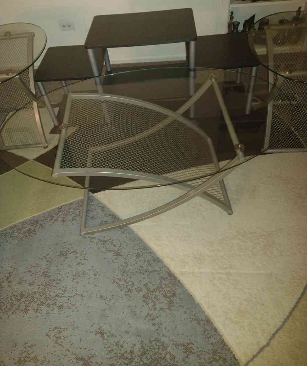 Glass living room set TV stand included - Richton Park, Illinois - FleaMarketBay