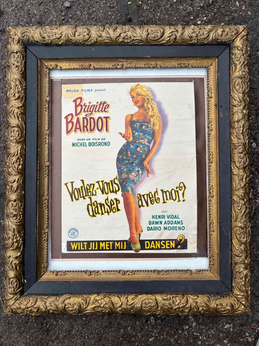 Brigitte Bardot Original 1950s Movie poster Framed - Phoenix, Arizona