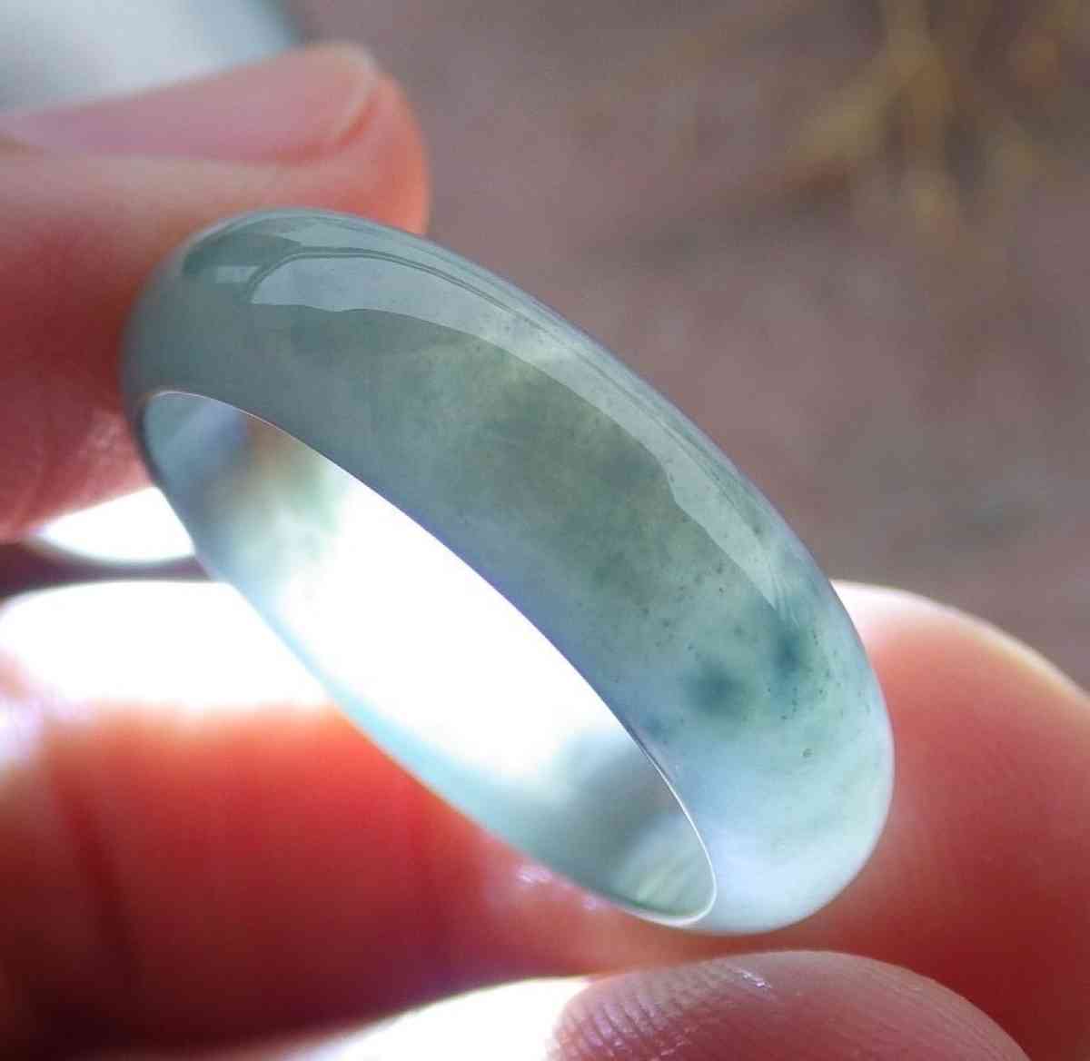 Certificate Jadeite Jade Icy Green blue Burma Circle Ring s - Pasadena, California - FleaMarketBay