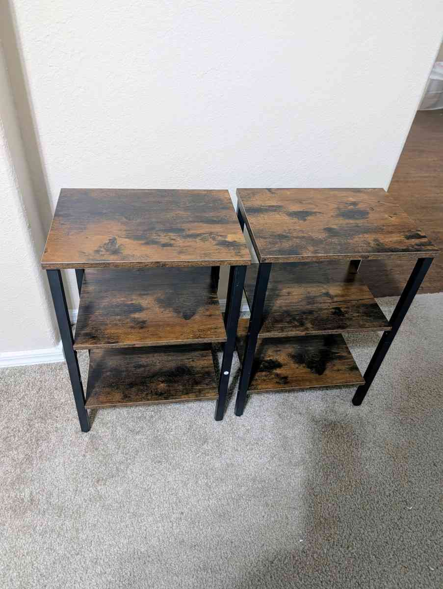 Wooden Top End Tables Set Of 2