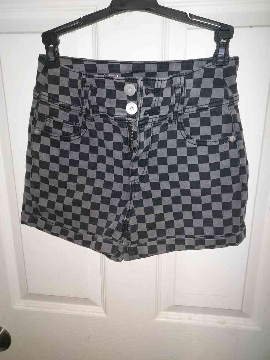 Black and charcoal checkered shorts - Oceanside, California