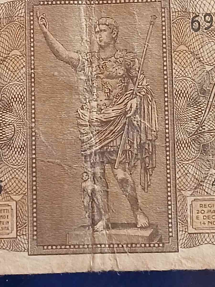 1939 Italian 1 Lira banknote - Bakersfield, California - FleaMarketBay