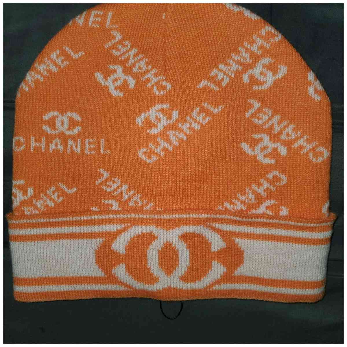Chanel Orange Knit Beanie