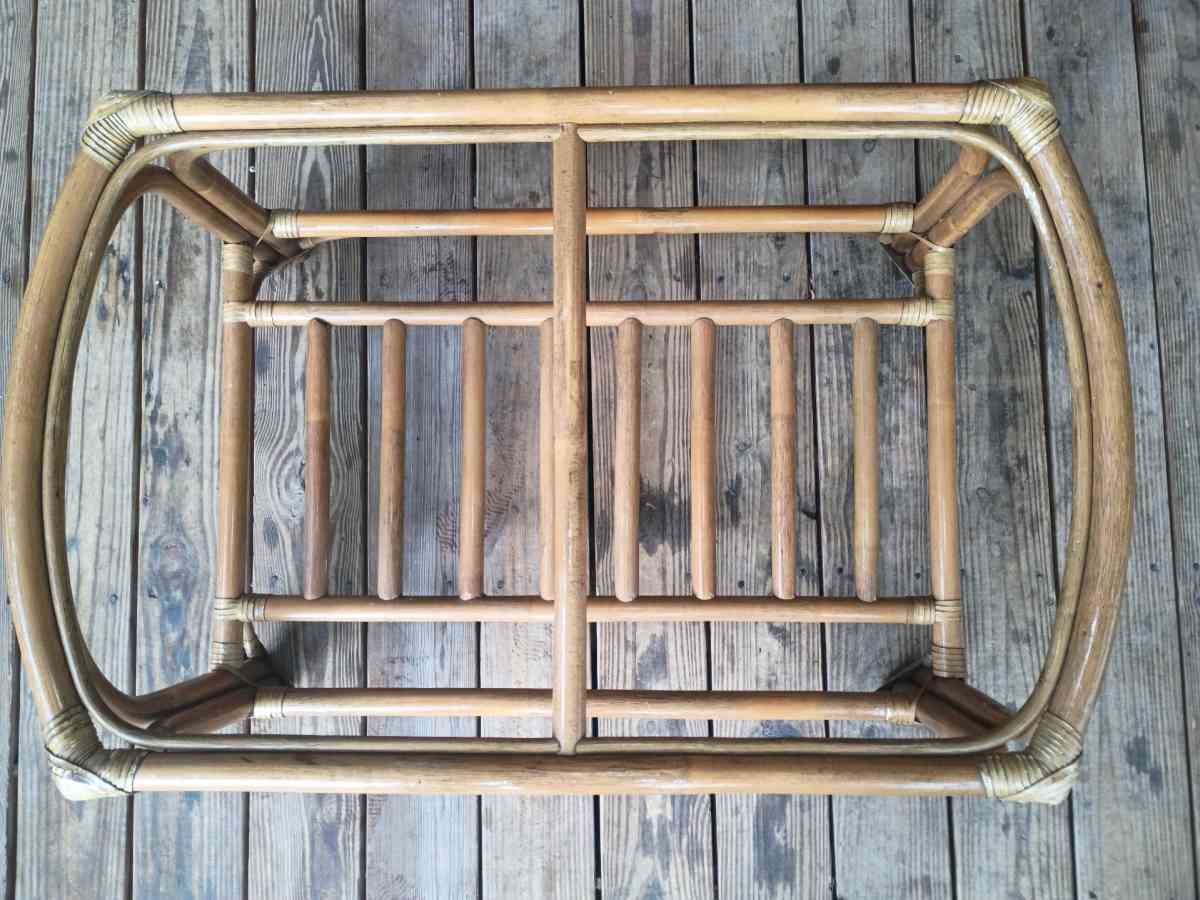 VINTAGE MCM RATTAN Bamboo Coffee Table Ottoman Bench Frame S - Philadelphia, Pennsylvania - FleaMarketBay