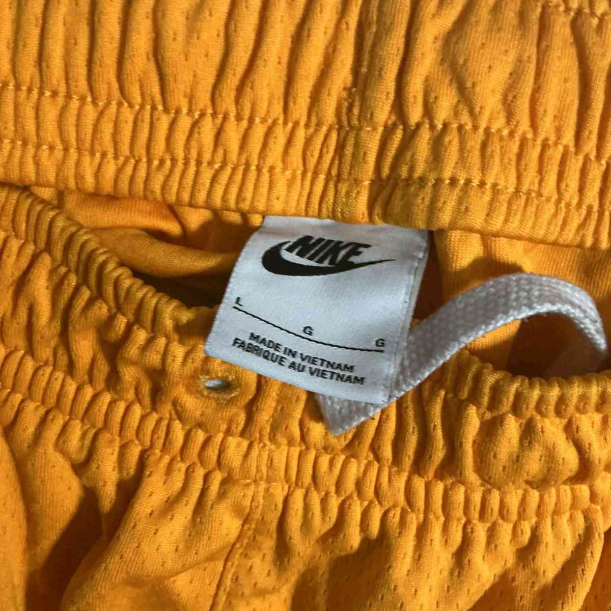 Nike Mens L yellow orange basketball mesh shorts - Atlanta, Georgia - FleaMarketBay