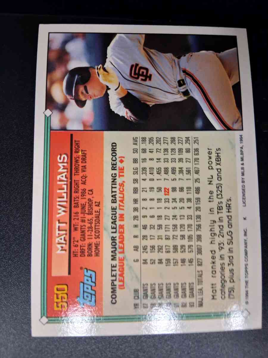 Matt Williams card 550 - Acme, Louisiana - FleaMarketBay