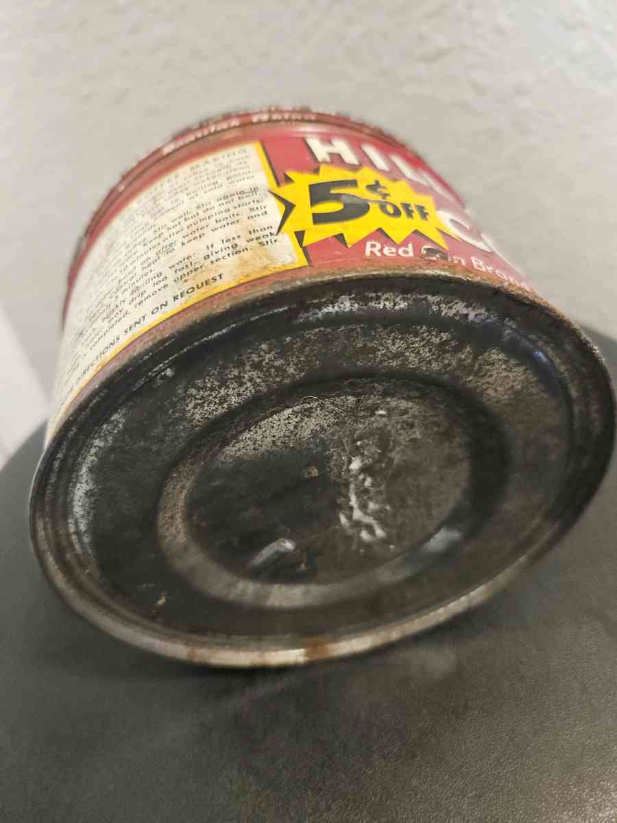 Vintage Hills Bros Tin Coffee Can - Tulsa, Oklahoma - FleaMarketBay