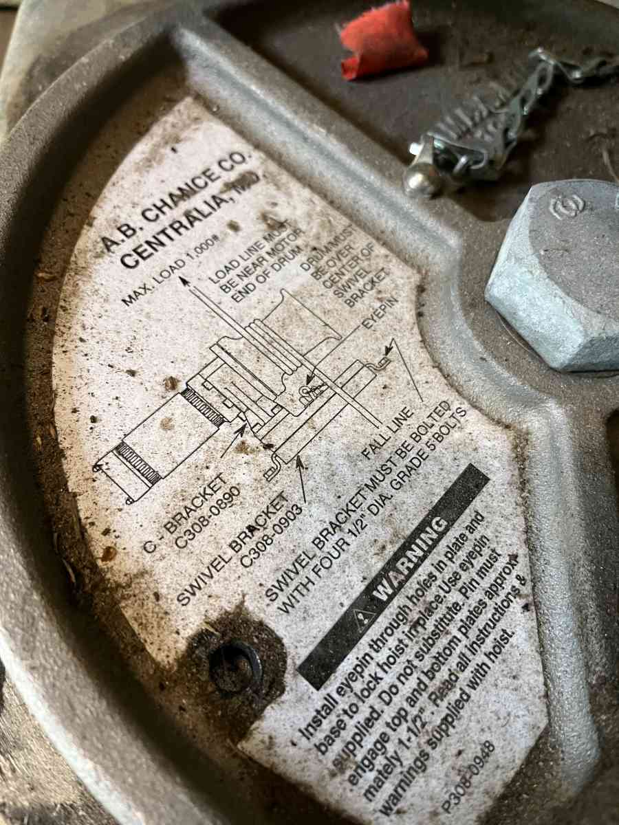 AB Chance 1000 lb Capacity Capstan Hoist - Wetumpka, Alabama - FleaMarketBay