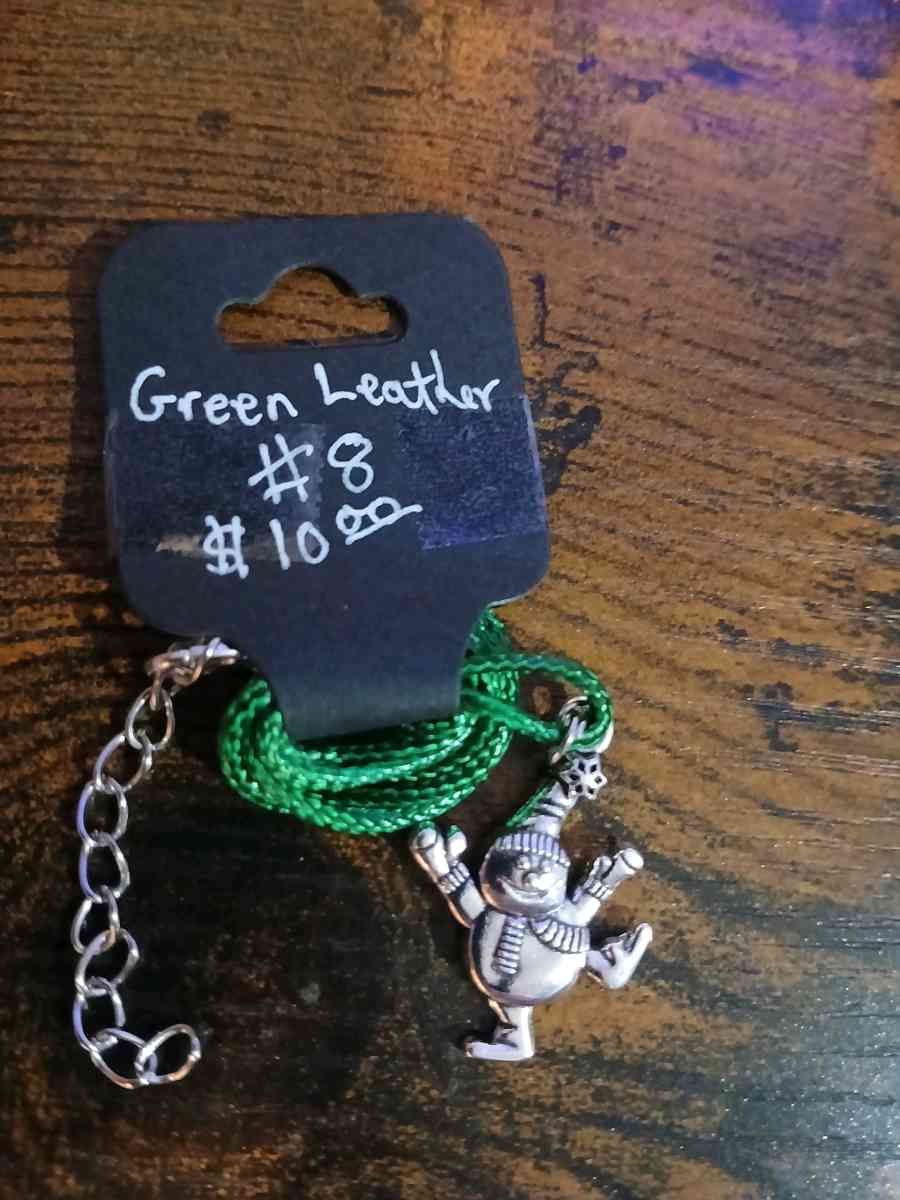 Green Leather Christmas Necklace pt2 - Newport News, Virginia - FleaMarketBay