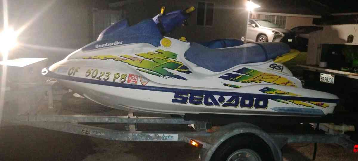 98 and 97 Seadoo Bombardier GSI and 15ft Trailer - Ventura, California - FleaMarketBay