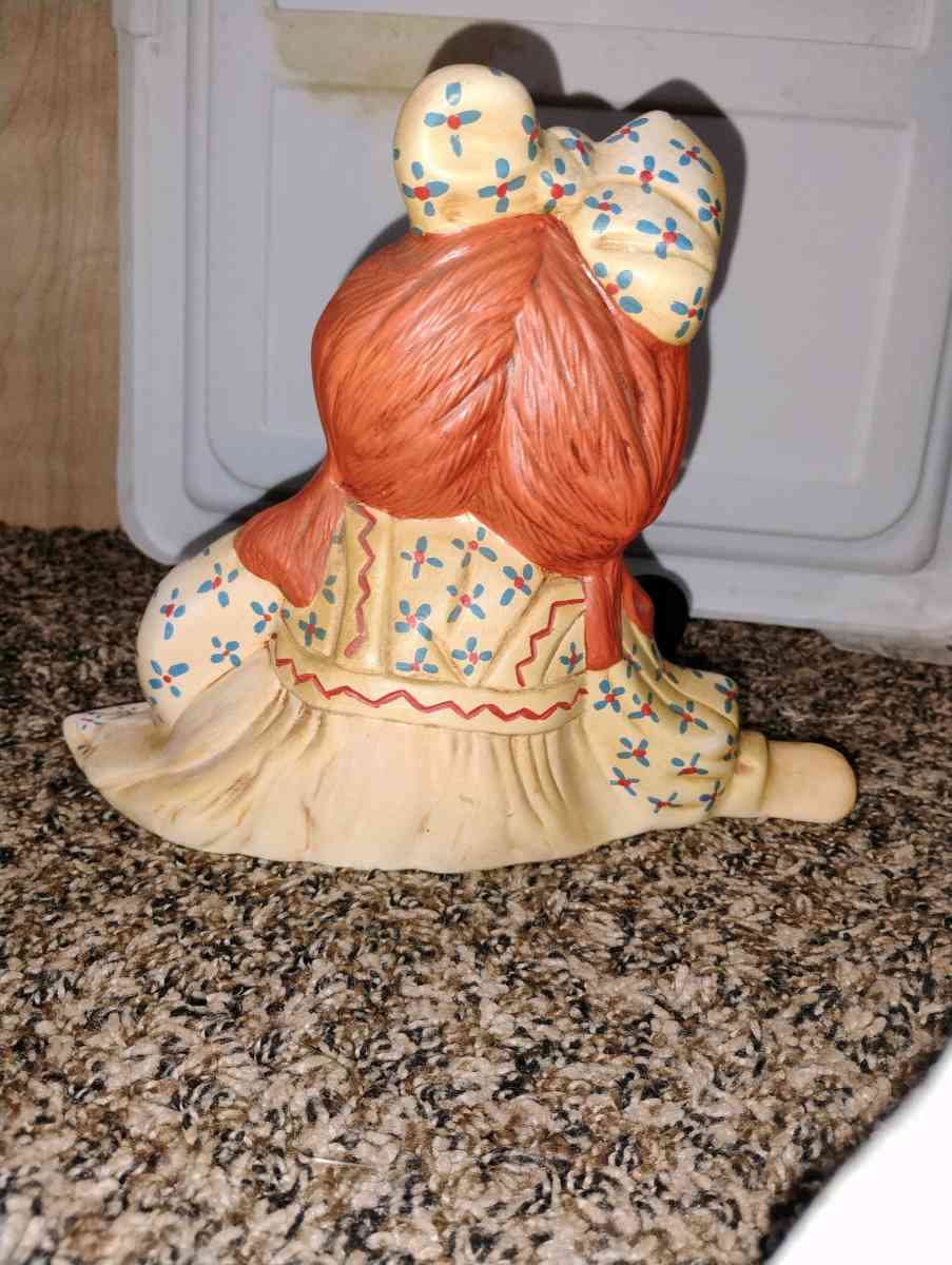 1970s hand painted ceramic statue of raggedy ann - Omaha, Nebraska - FleaMarketBay