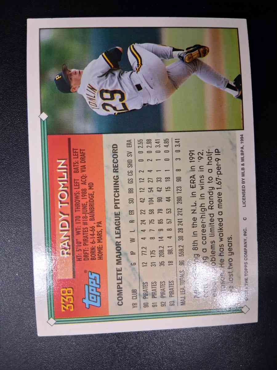 Randy Tomlin card 338 - Acme, Louisiana - FleaMarketBay