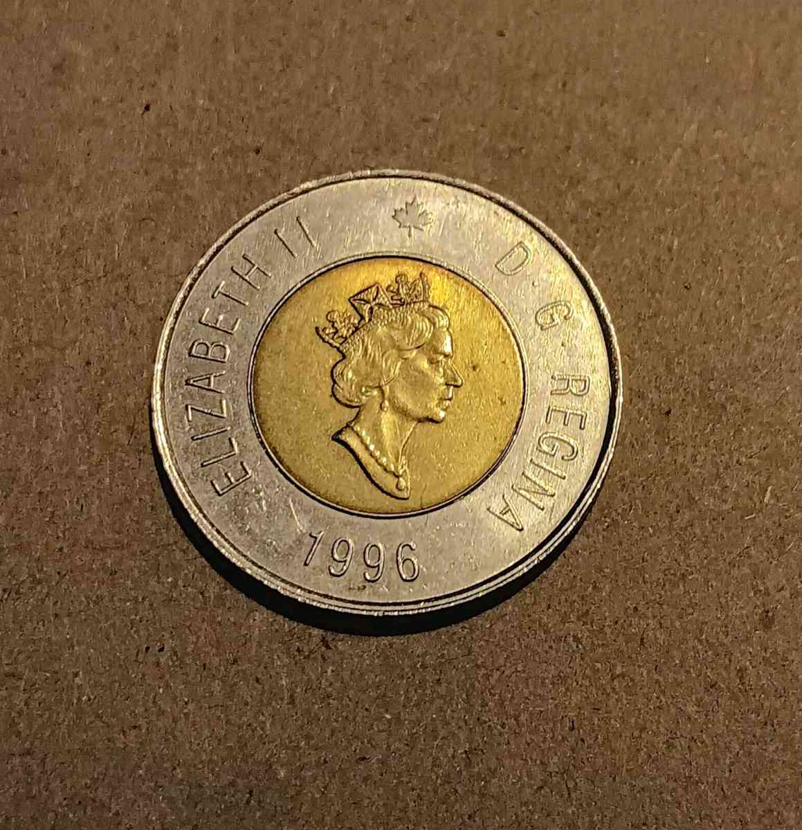 1996 2 Dollar Canadian Queen Elizabeth coin - Bucksport, Maine - FleaMarketBay