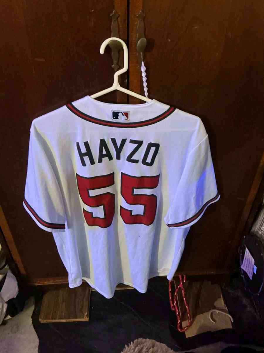 Mens White XL Nike 55 Hayzo Braves Jersey - Atlanta, Georgia - FleaMarketBay