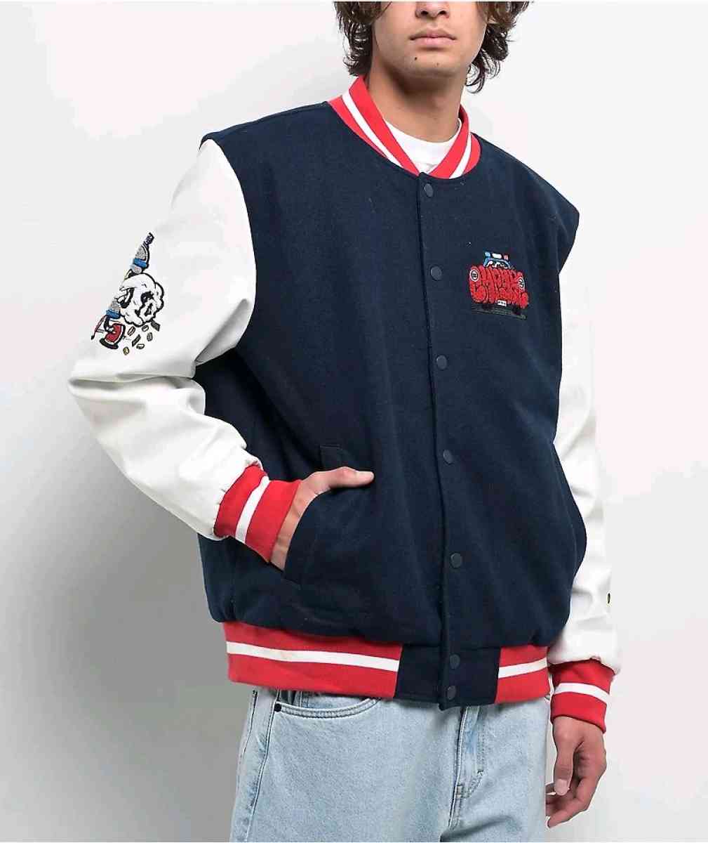 Empyre Brick Navy  White Varsity Jacket - Forest, Virginia
