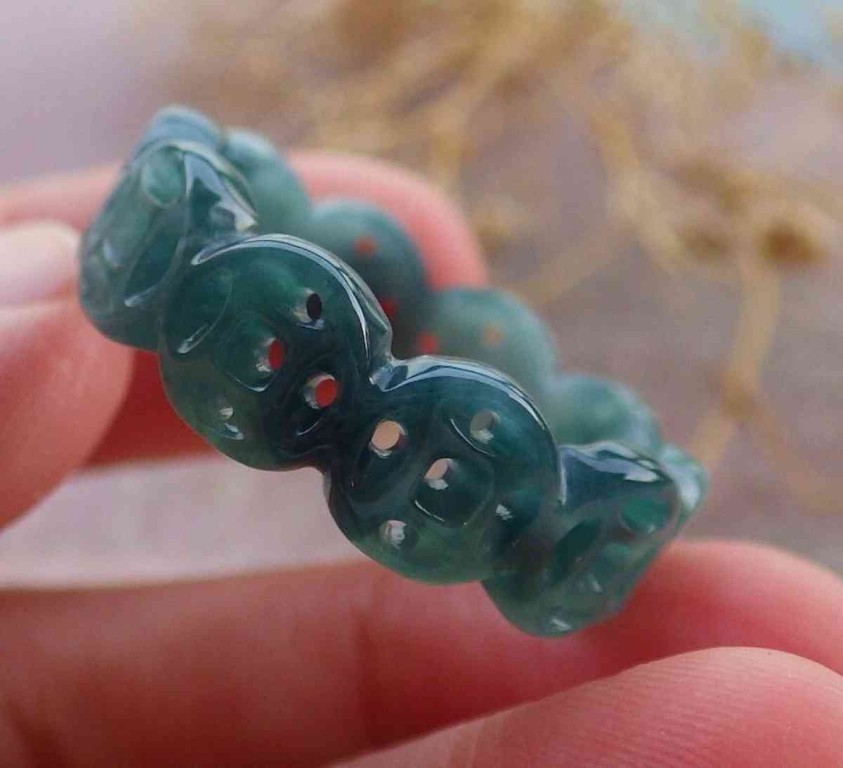 Certificate Jadeite Jade  Burmese Old money ring size 10 - Pasadena, California - FleaMarketBay