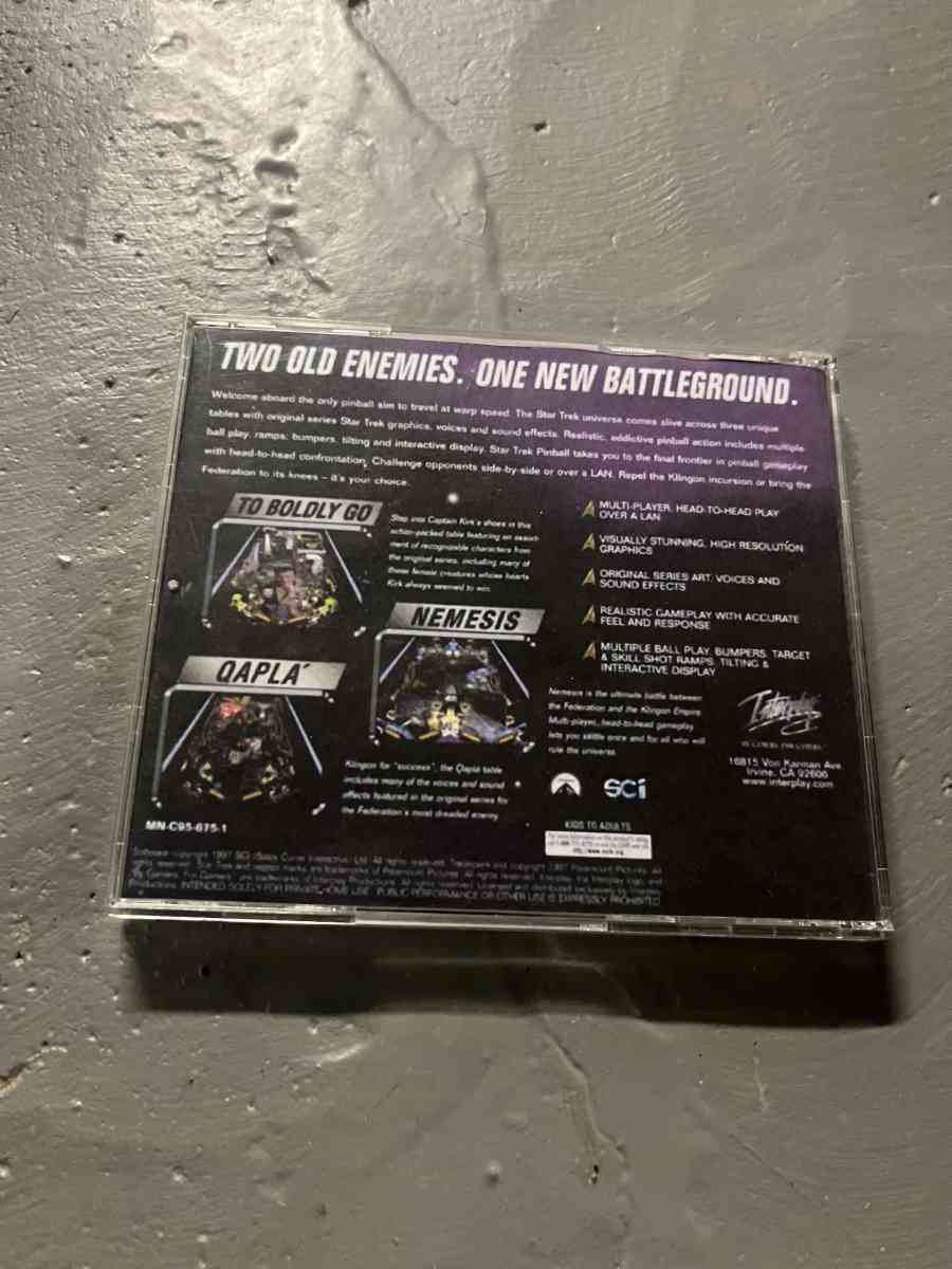 Star Trek Pinball PC Game 1998 CD ROM Windows 95 Vintage Com - Piscataway, New Jersey - FleaMarketBay