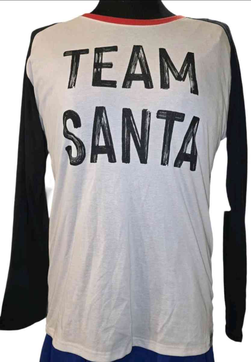 Holiday Graphic Raglan Shirt  Team Santa  Tipsy Elves Unisex - Salt Lake City, Utah