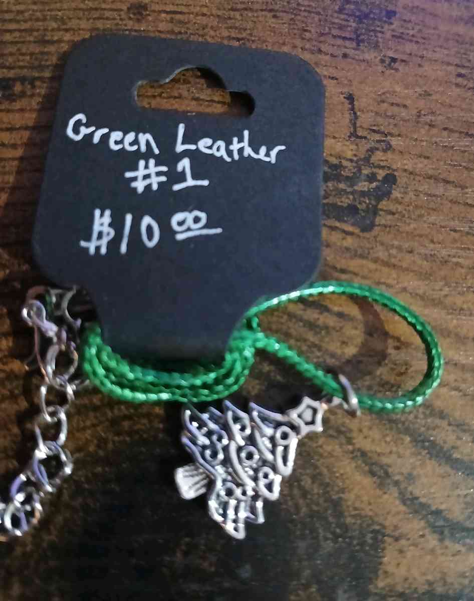 Green Leather Christmas Necklace pt1 - Newport News, Virginia