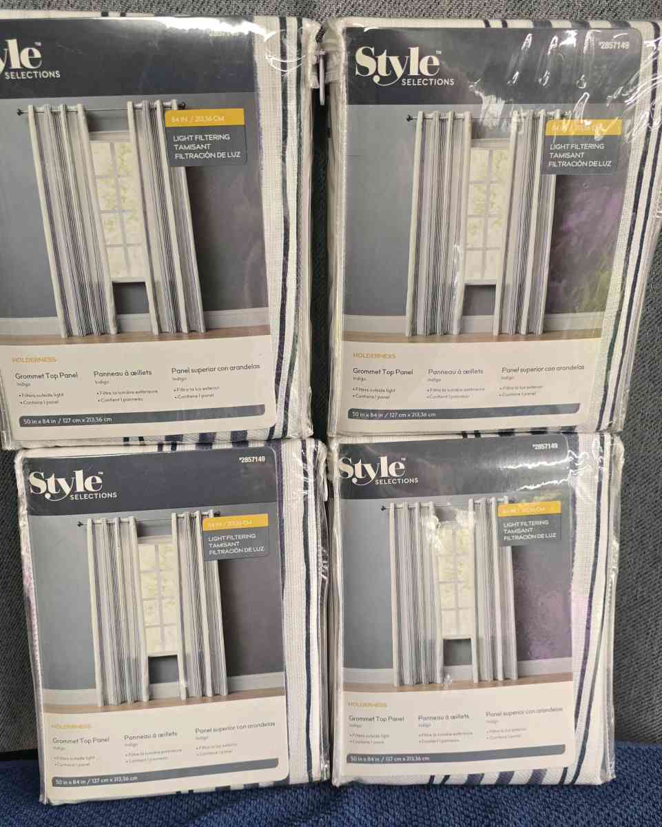 Holderness Light Filtering Curtains Panel Set 4  84 x 54