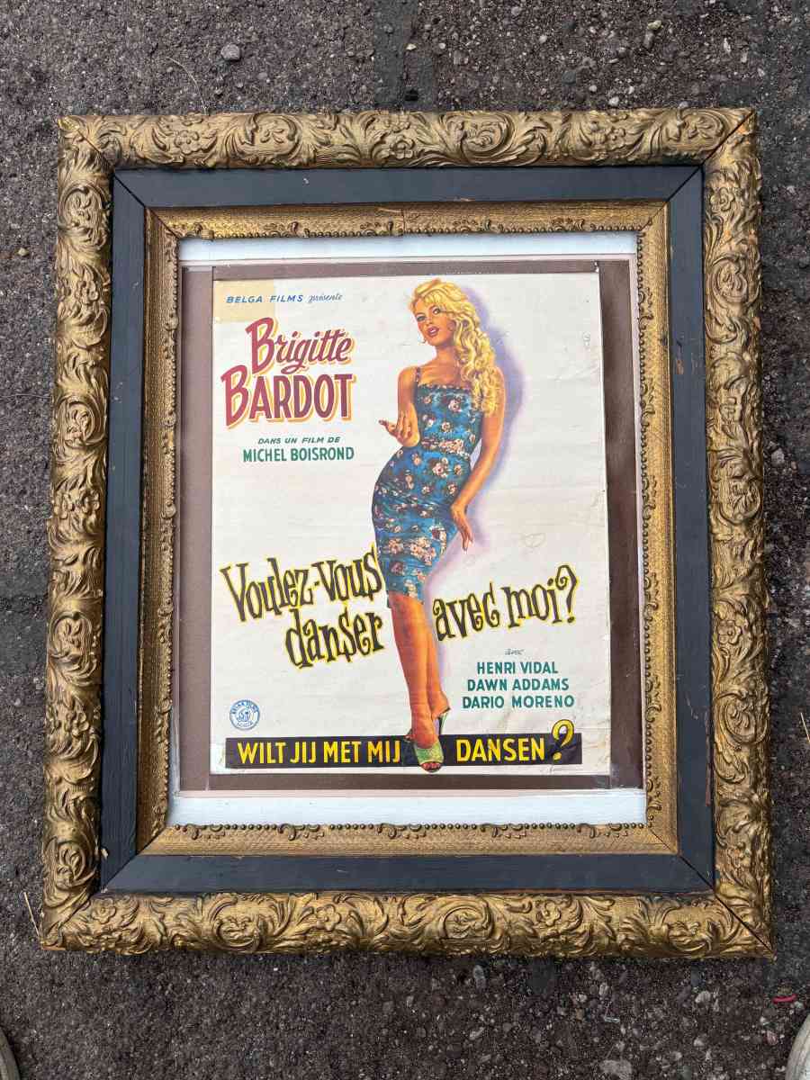 Brigitte Bardot Original 1950s Movie poster Framed - Phoenix, Arizona - FleaMarketBay