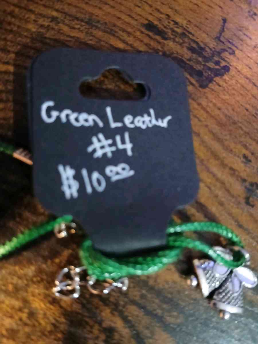 Green Leather Christmas Necklace pt1 - Newport News, Virginia - FleaMarketBay