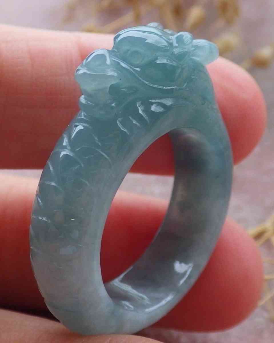 Certificate Jadeite jade Burmese Dragon Ring Size 9 - Pasadena, California