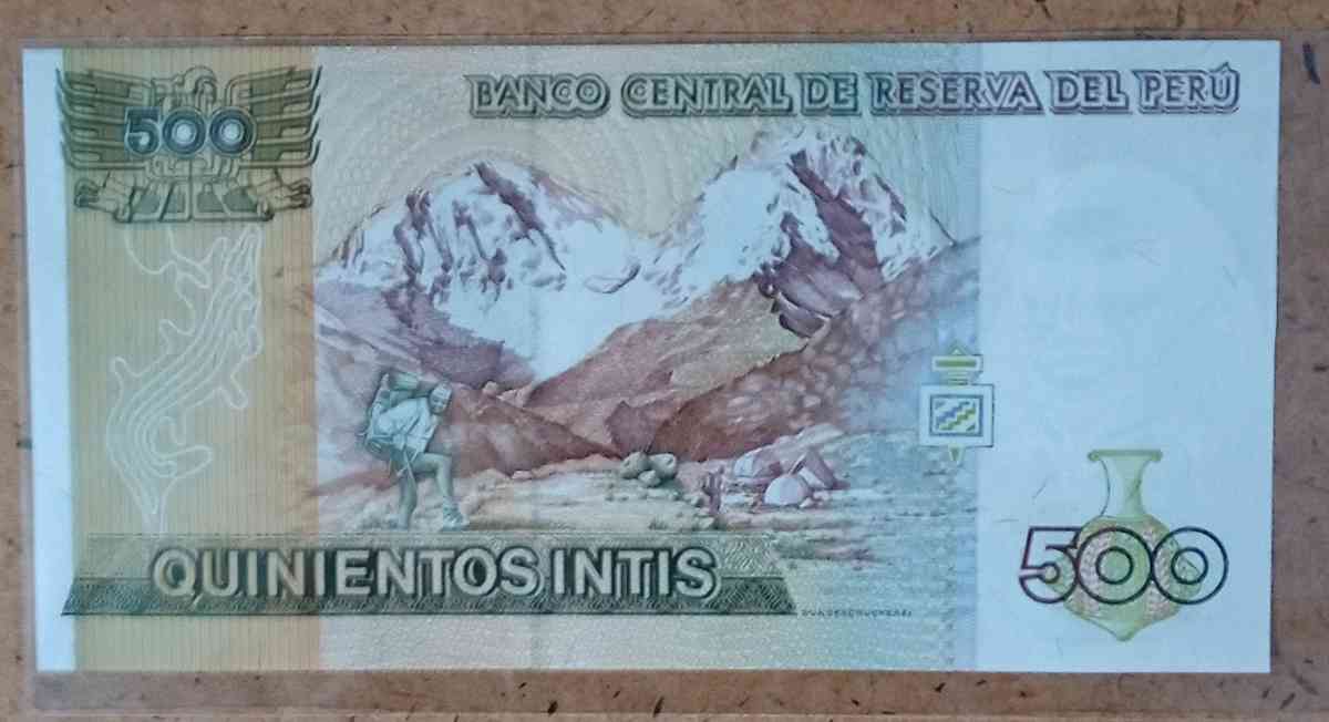 500 Intis banknote from the Central Reserve Bank of Peru - Grand Rapids, Ohio - FleaMarketBay