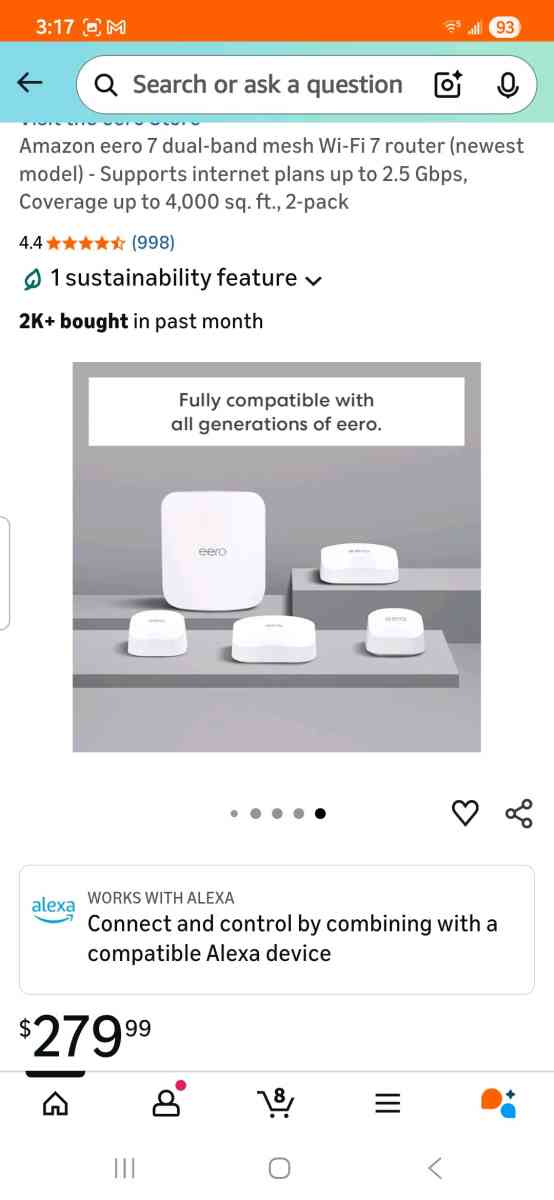 Eero 7 DuelBand Mesh wifi router 2 pack - Woodstown, New Jersey - FleaMarketBay