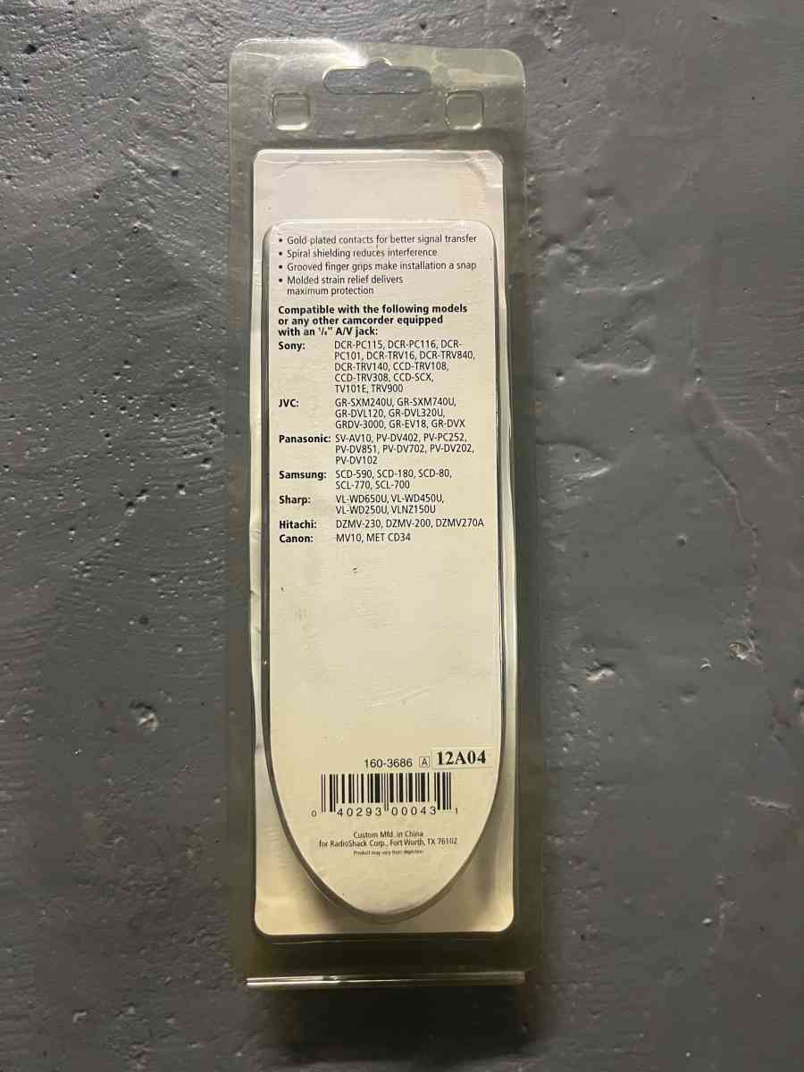 NEW RadioShack 10Feet Camcorder AV Cable Gold Plated 163686 - Piscataway, New Jersey - FleaMarketBay